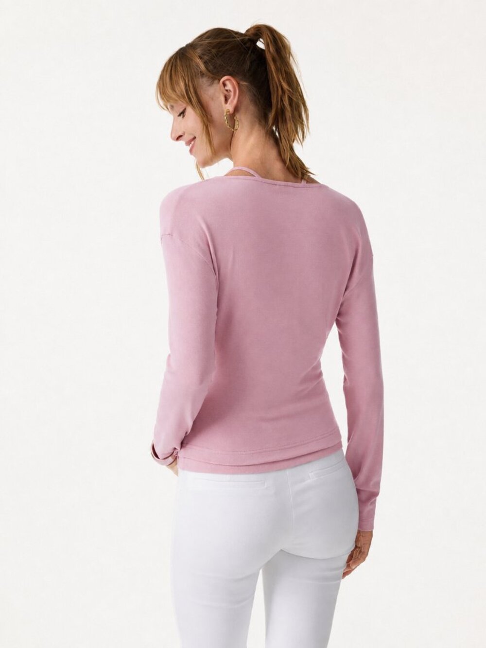 NWT OGL Two-Piece Set Cami with Surplice Ruched Top Pink Dream XS - Picture 5 of 13